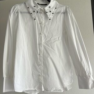 Zara button down top with pearl buttons